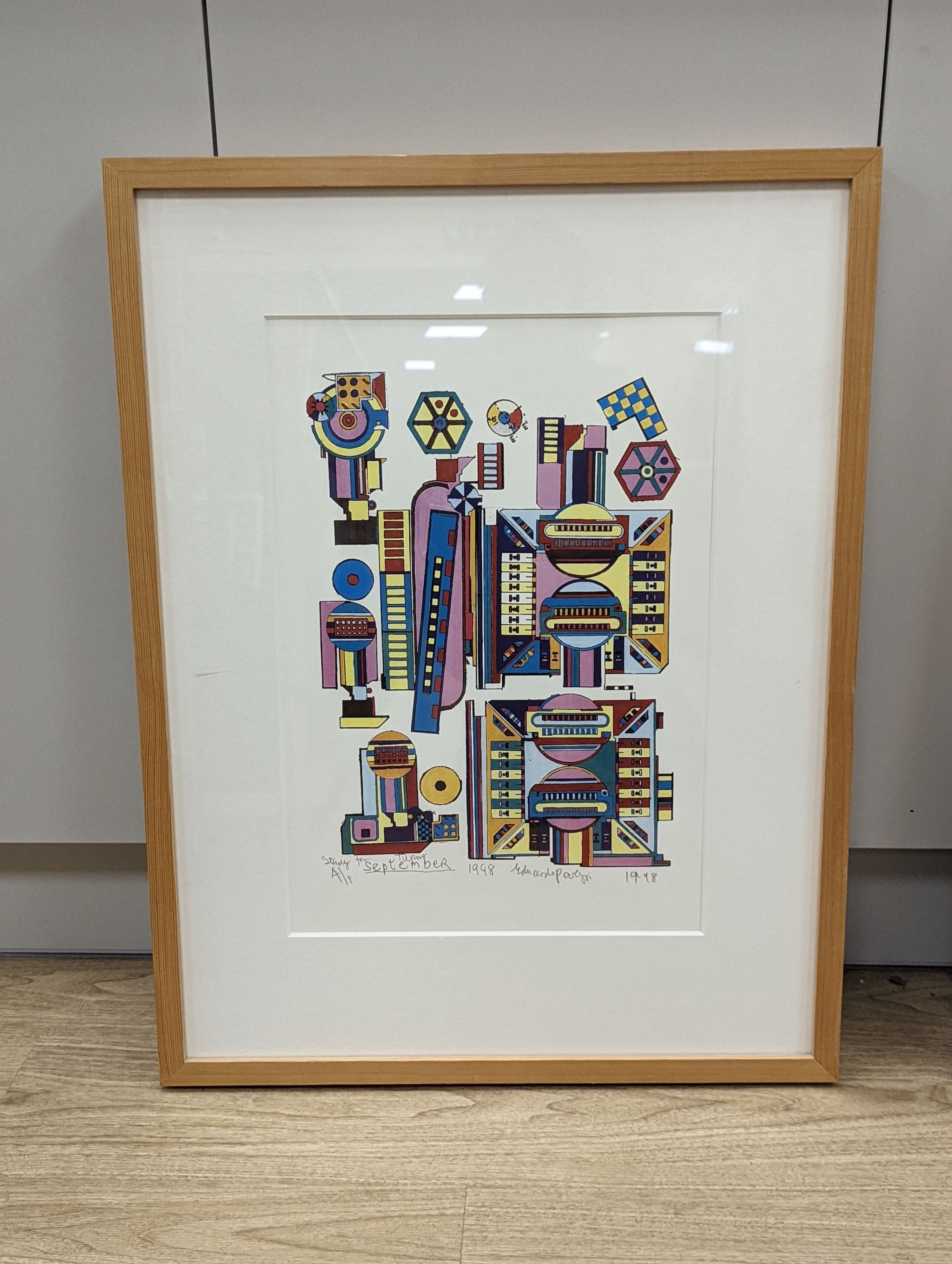 Eduardo Paolozzi (1924-2005), screenprint, Study for Turing, signed artist's proof dated 1998, 49 x 34cm